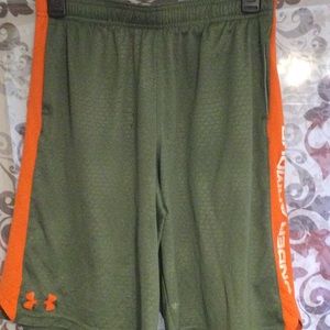 Youth Green and Orange Under Armour Basketball Shorts